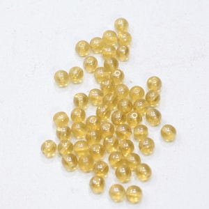 Beads Czech Yellow Glass Beads 6mm
