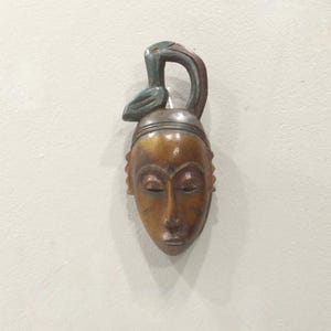 African Mask Wood Crest Baule Mask