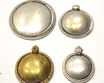 Beads India Brass Silver Assorted Pendants 30-48mm