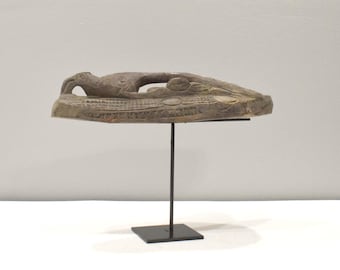 Papua New Guinea Crocodile Wood Canoe Prow Latmul Tribe Sepik River
