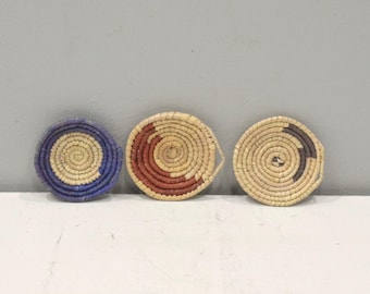 African Basket Botswana Natural Food Basket Set of 3
