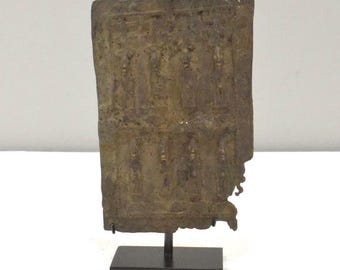 African Bronze Miniature Granary Dogon Door Fetish Mali