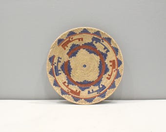 African Basket Botswana Natural Colors South Africa Woven Palm Food Basket