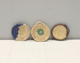 African Basket Botswana Natural Food Basket Set of 3