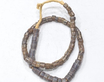 African Sand Cast Glass Bead Strand Ghana