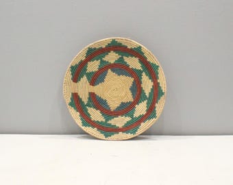 African Basket Botswana Natural Colors South Africa Woven Palm Food Basket