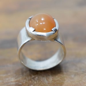 Ring Sterling Silver Carnelain Band Ring