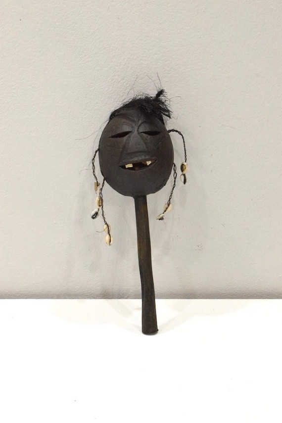 African Gourd Figure Rattle Cowrie Shell Kenya - Etsy