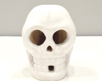 Philippines Had Carved Wooden Painted Skull