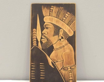African Zulu Tribe Pyro Etched Art RSA