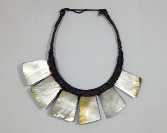 Philippine Ifugao Tribal Shell Necklace Rattan