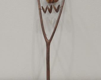African Fork Sistrum Shaker Rattele Bottle Caps Metal Kamba