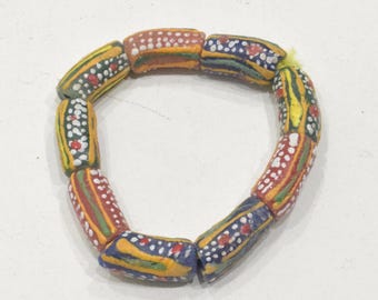African Krobo Glass Bead Bracelet Ghana West Africa
