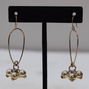 Earrings Sterling Silver Oval Beaded Hoop Dangle Earrings 54mm