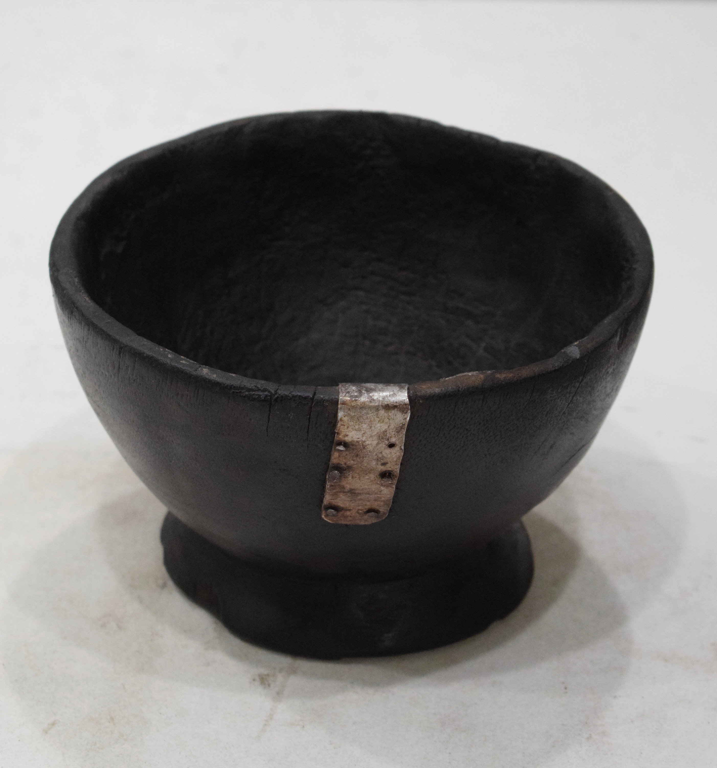 African Bowl Giriami Blackened Food Bowl Kenya Bowl 4.5