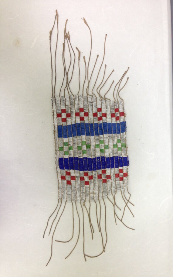 African Anklet Zulu Hand Beaded Anklet Red White B