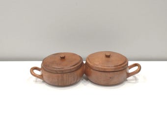 African Shona Tribe Carved Double Wood Bowl Zimbabwe