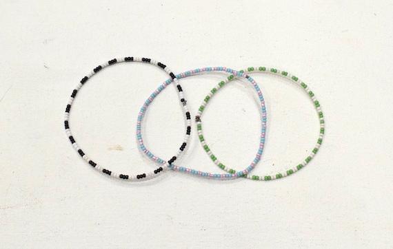 African Zulu Beaded Bangle Bracelet Set RSA