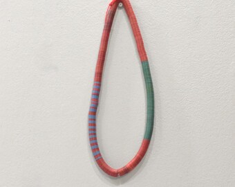 African Vinyl Record Bead Strand Necklace Mali