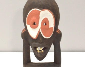 African Mask Malindi Warega Cows Teeth Mask Zaire