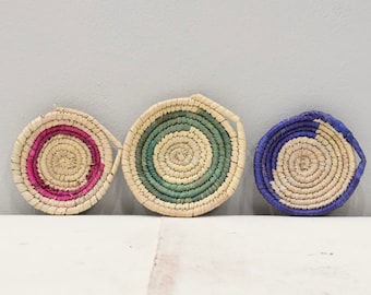 African Basket Botswana Natural Colors Food Basket Set of 3