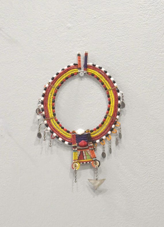 African Child's Beaded Masai Collar Kenya