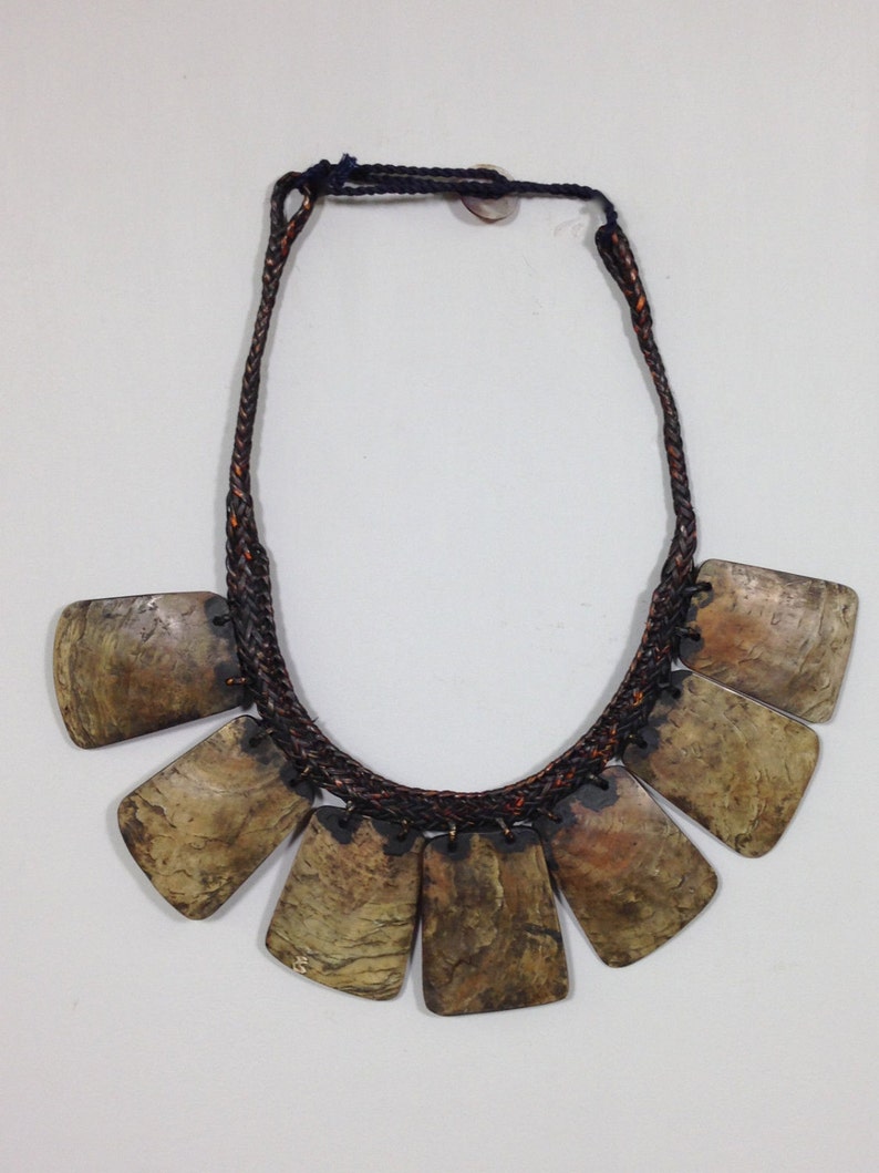 Philippine Ifugao Tribal Shell Necklace Rattan Handmade Tribal Etsy