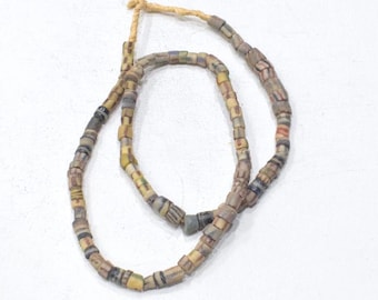 African Sand Cast Glass Bead Strand Ghana