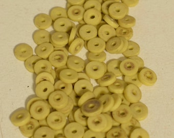 Beads African Yellow Tribal Glass Discs 8mm