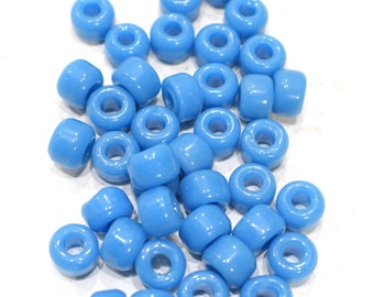 Beads Blue Glass Pony Beads 9mm