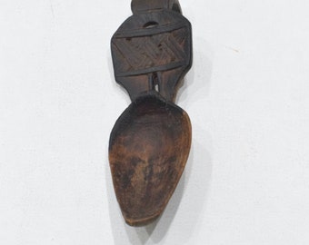 African Ethiopian Wood Carved Spoon