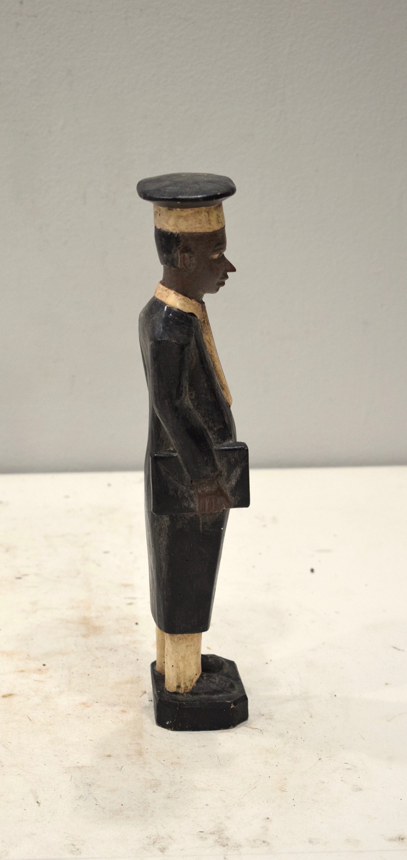 African Statue Colonial Male West African Wood Colonial Figure