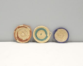 African Basket Botswana Natural Colors Food Basket Set of 3