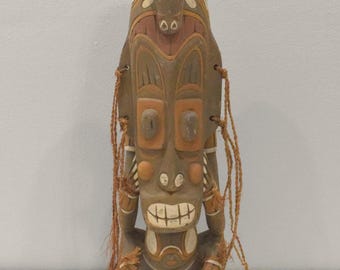 Papua New Guinea Statue Human Animal Figure Sepik River Region