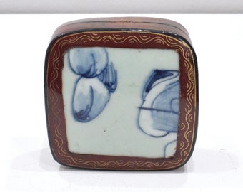 Chinese Porcelain Shard Wood Box