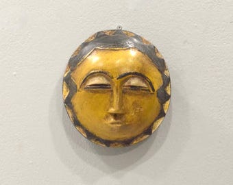 African Baule Moon Mask Akan Tribe