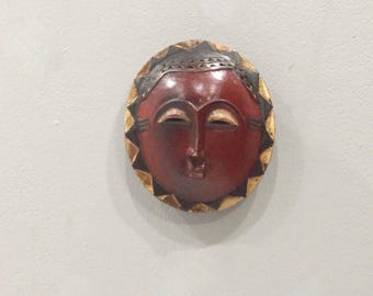 African Baule Moon Mask Akan Tribe