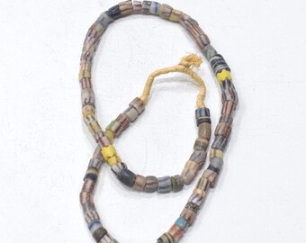 African Sand Cast Glass Bead Strand Ghana