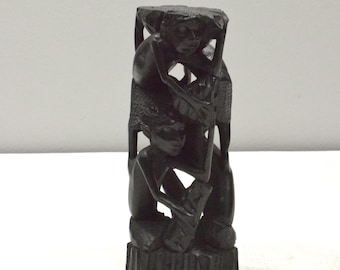 African Statue Tree of Life Ebony Wood Makonde Tribe Tanzania
