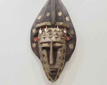 Mask African Marka Brass Wood Mask