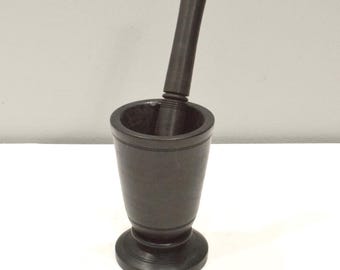Mortar Pestle African Ebony Wood Spice Grinder Tanzania