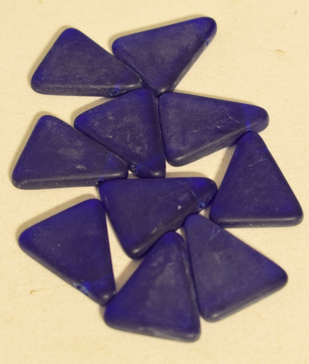 Beads Wedding Glass Old Blue Triangle African Beads 26mm Etsy