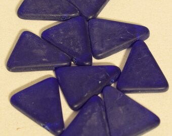 Beads Wedding Glass Old Blue Triangle African Beads 26mm