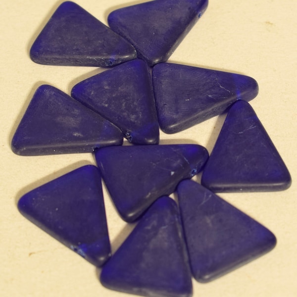 Beads Wedding Glass Old Blue Triangle African Beads 26mm