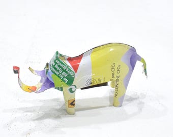 African Folk Art Toy Elephant Recycled Tin Can Tanzania