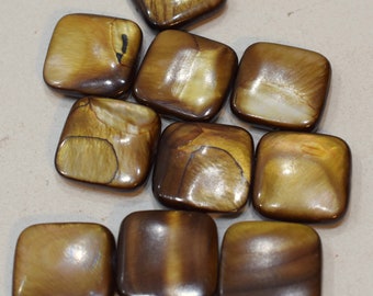 Capiz Gold Shell Square Beads