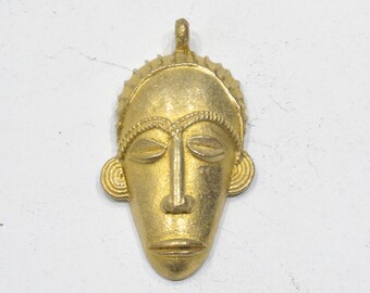 Pendant African Brass Baule Mask Pendant