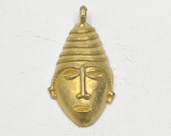 Pendant African Brass Baule Mask Pendant