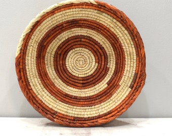 African Basket Botswana Natural Colors South Africa Woven Palm Food Basket
