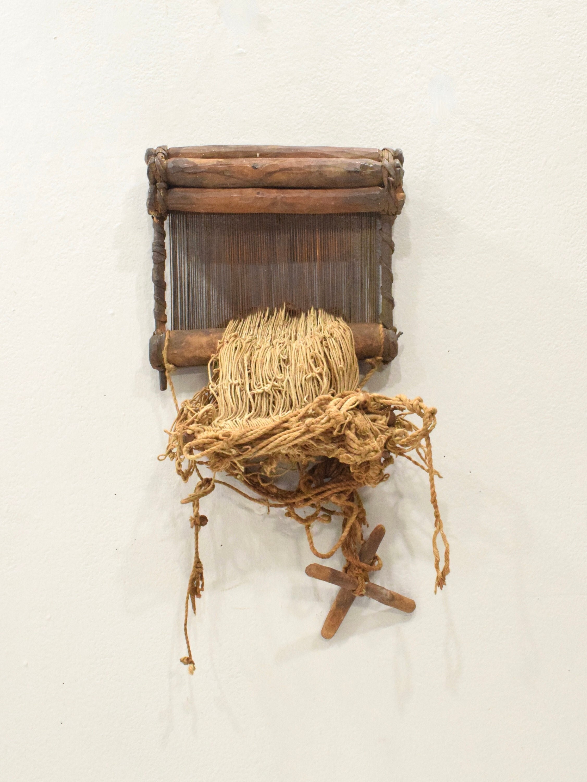 African Baule Tribe Traditional Weaving Loom